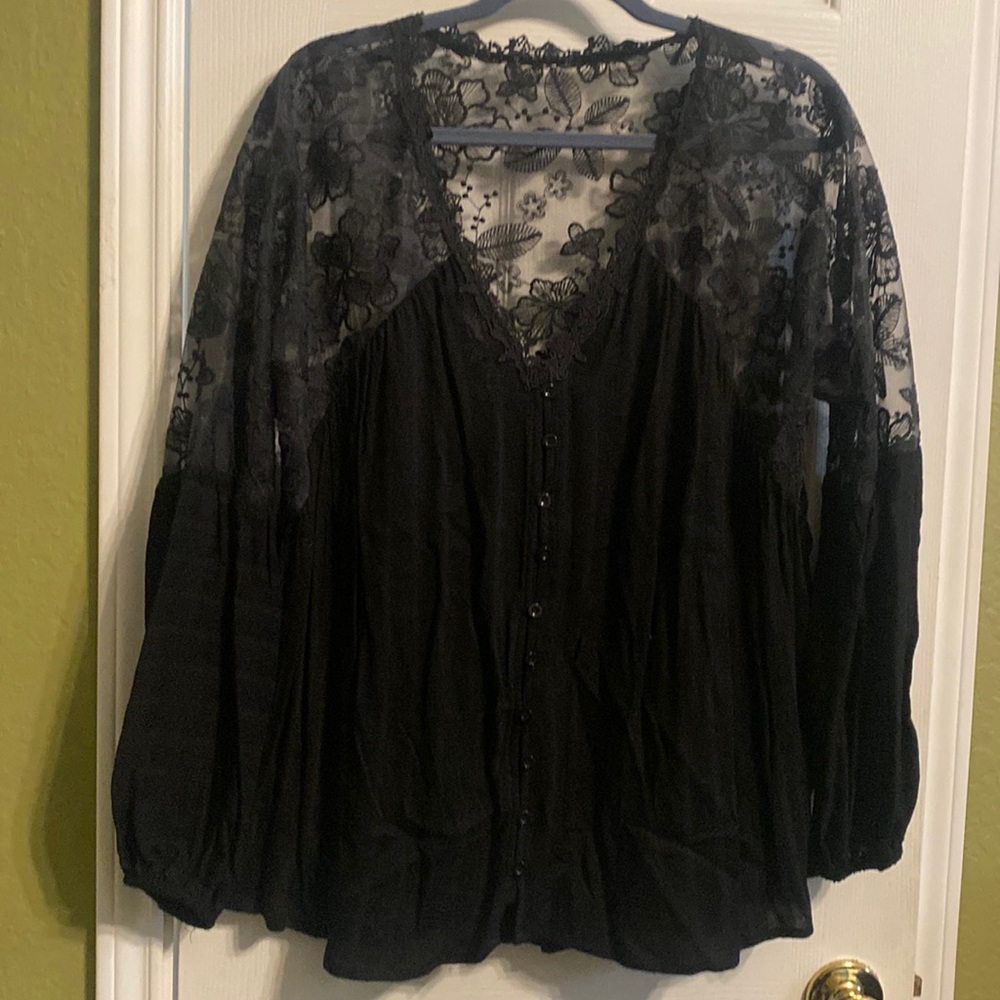 Black Lace Blouse